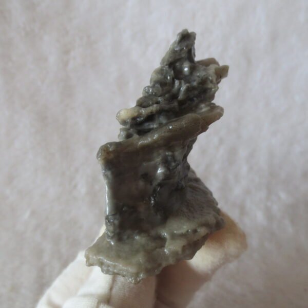 mountain shaped gobi wind carved layered agate natural rough stone specimen (v01)