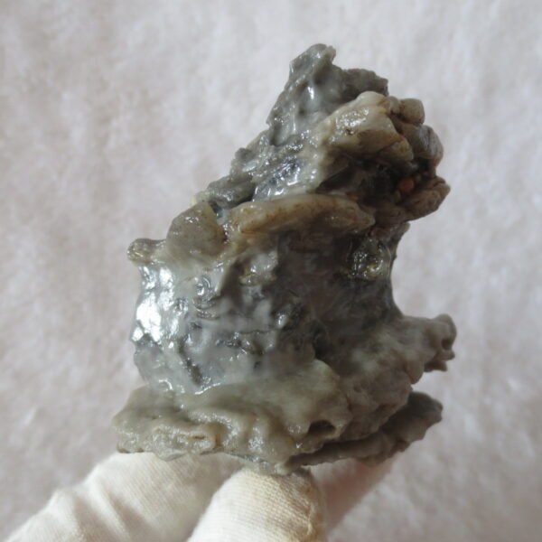 mountain shaped gobi wind carved layered agate natural rough stone specimen (v01)