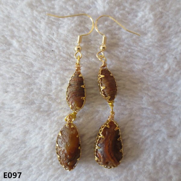 gobi agate raw stone earrings – authentic desert gem jewelry(e97)