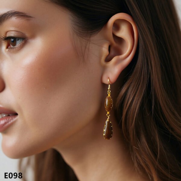gobi agate raw stone earrings – authentic desert gem jewelry (e98)