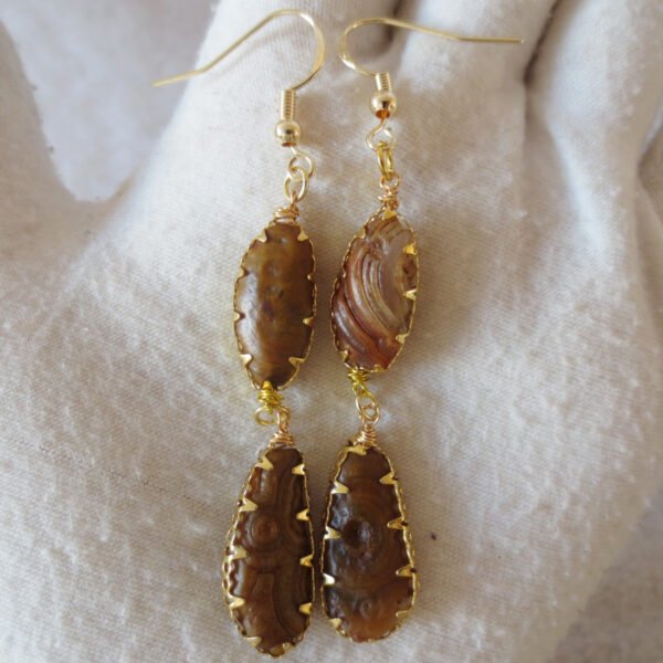 gobi agate raw stone earrings – authentic desert gem jewelry (e98)