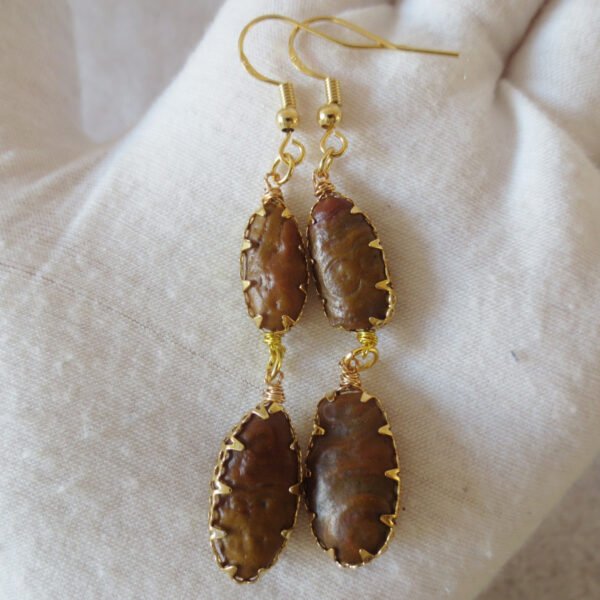 gobi agate raw stone earrings – authentic desert gem jewelry (e103)