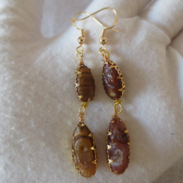 gobi agate raw stone earrings – authentic desert gem jewelry (e104)