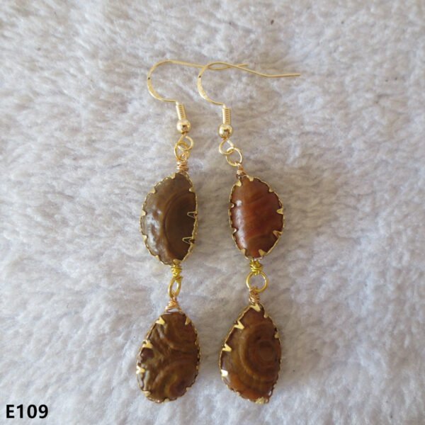 gobi agate raw stone earrings – authentic desert gem jewelry (e109)
