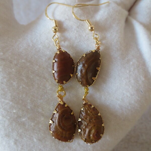 gobi agate raw stone earrings – authentic desert gem jewelry (e109)