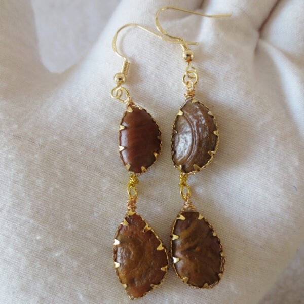 gobi agate raw stone earrings – authentic desert gem jewelry (e109)