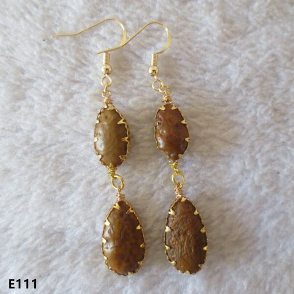 gobi agate raw stone earrings – authentic desert gem jewelry (e111)