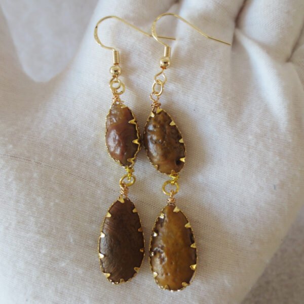 gobi agate raw stone earrings – authentic desert gem jewelry (e111)