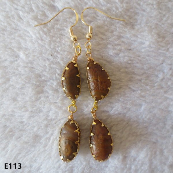 gobi agate raw stone earrings – authentic desert gem jewelry (e113)