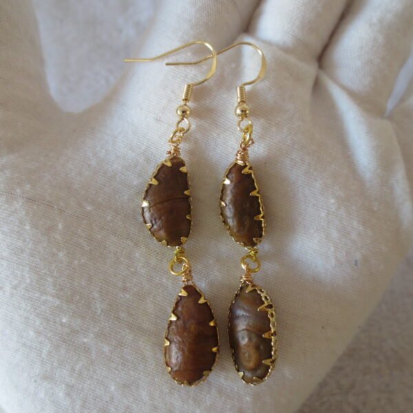 gobi agate raw stone earrings – authentic desert gem jewelry (e113)