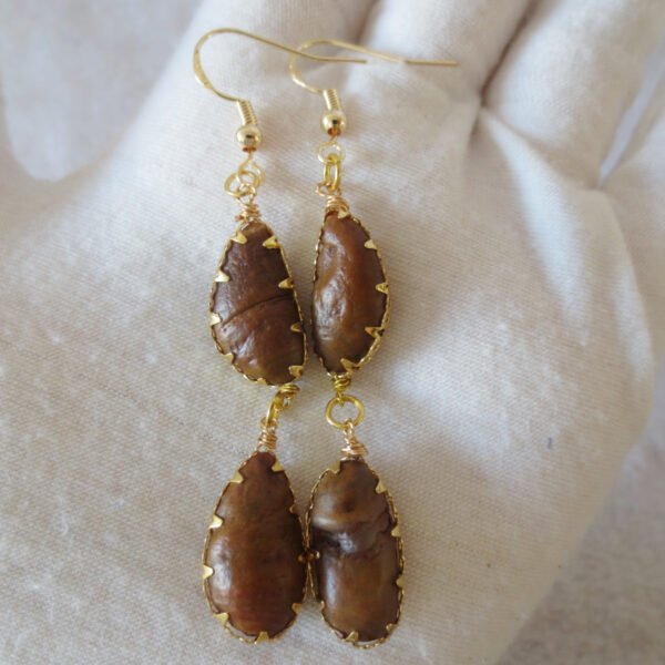 gobi agate raw stone earrings – authentic desert gem jewelry (e113)