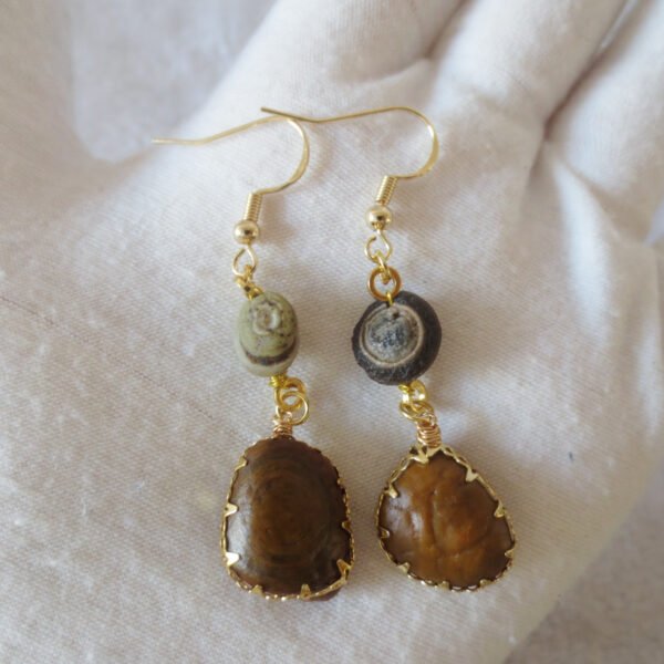 gobi agate raw stone earrings – authentic desert gem jewelry (e114)