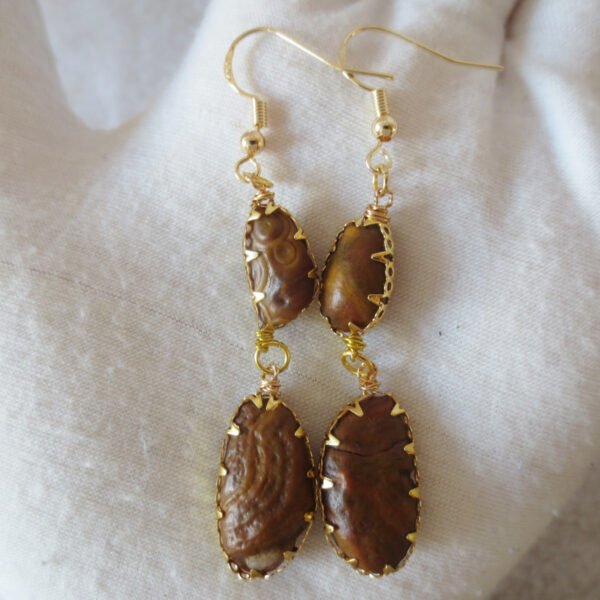 gobi agate raw stone earrings – authentic desert gem jewelry (e118)