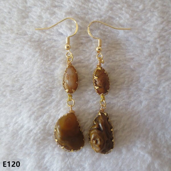 gobi agate raw stone earrings – authentic desert gem jewelry (e120)