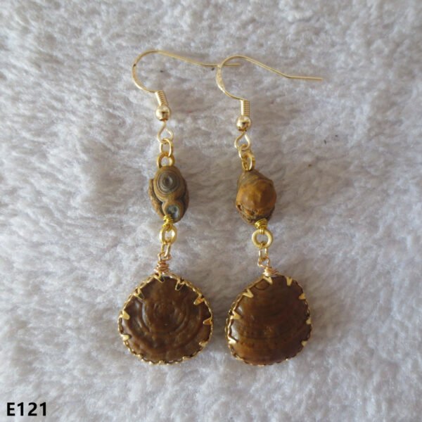 gobi agate raw stone earrings – authentic desert gem jewelry (e121)