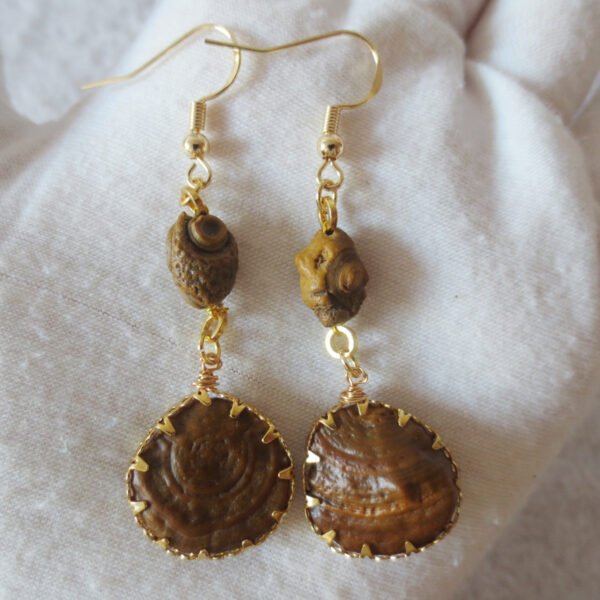 gobi agate raw stone earrings – authentic desert gem jewelry (e121)
