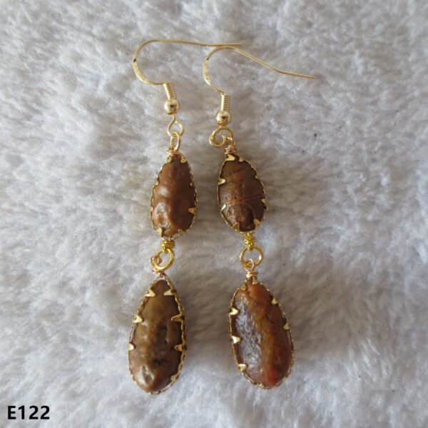 gobi agate raw stone earrings – authentic desert gem jewelry (e122)