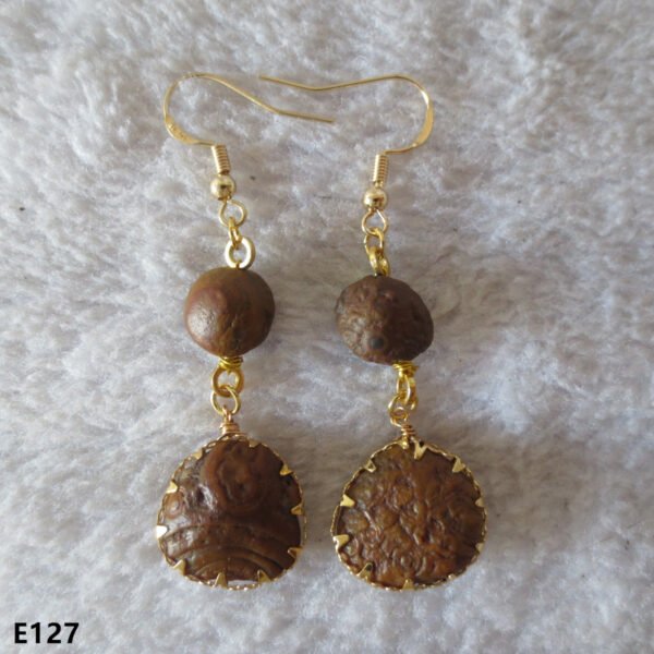 gobi agate raw stone earrings – authentic desert gem jewelry (e127)