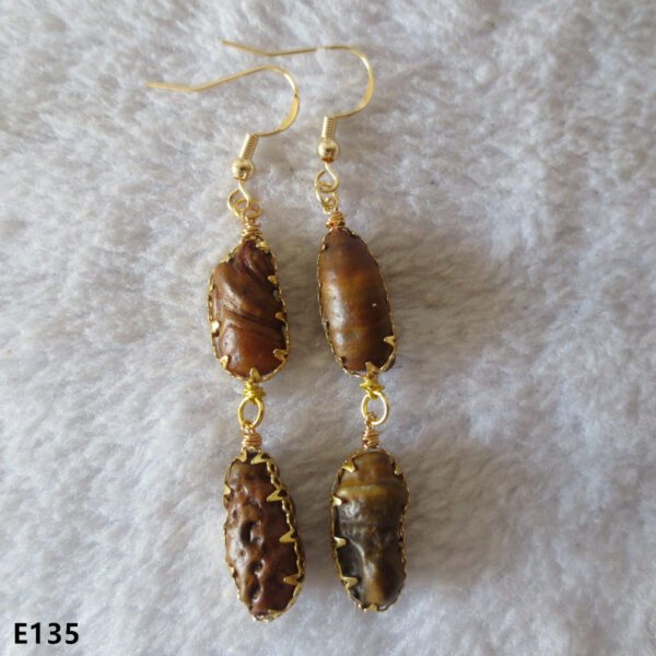 gobi agate raw stone earrings – authentic desert gem jewelry (e135)
