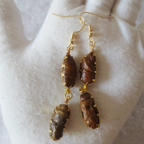 gobi agate raw stone earrings – authentic desert gem jewelry (e135)