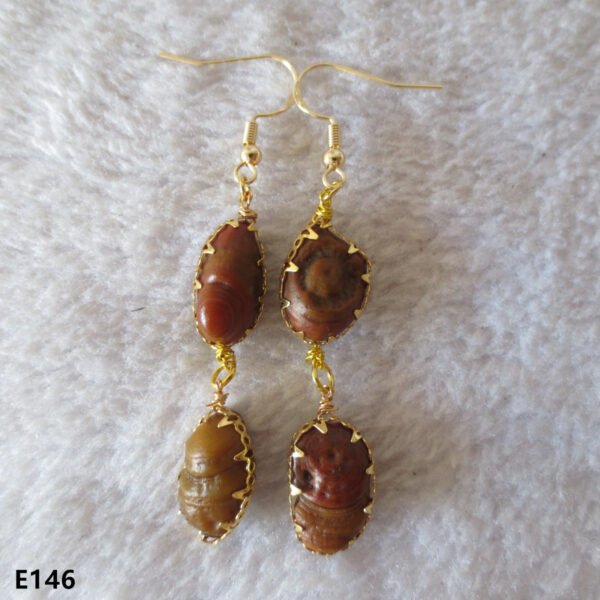 gobi agate raw stone earrings – authentic desert gem jewelry (e146)