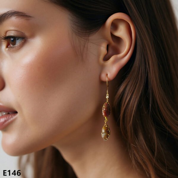 gobi agate raw stone earrings – authentic desert gem jewelry (e146)