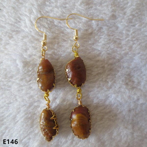 gobi agate raw stone earrings – authentic desert gem jewelry (e146)