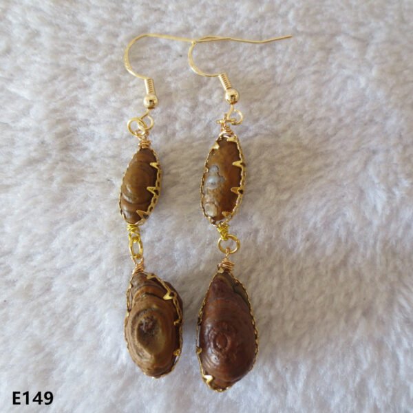 gobi agate raw stone earrings – authentic desert gem jewelry (e149)