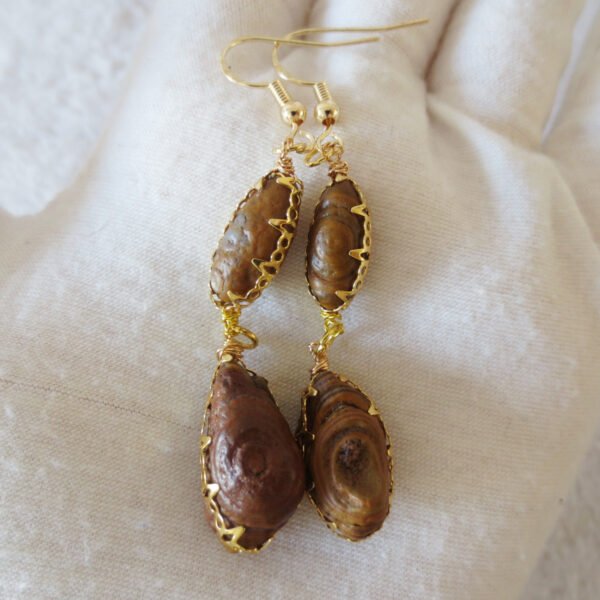 gobi agate raw stone earrings – authentic desert gem jewelry (e149)