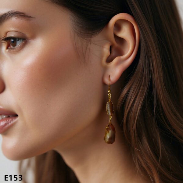 gobi agate raw stone earrings – authentic desert gem jewelry (e153)