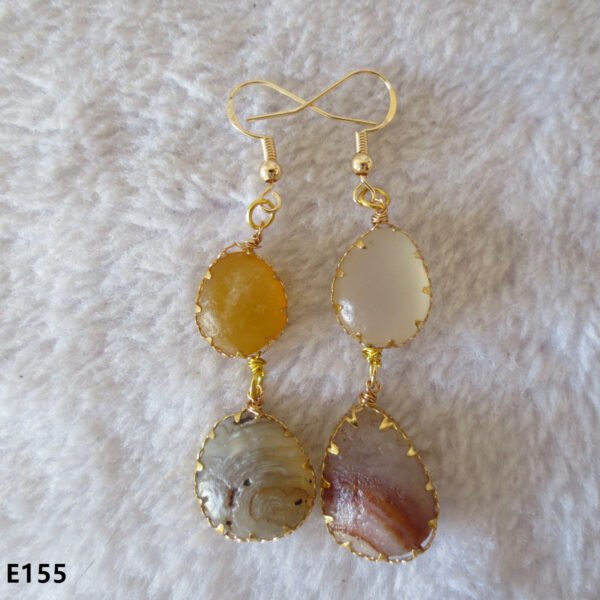 gobi agate raw stone earrings – authentic desert gem jewelry (e155)