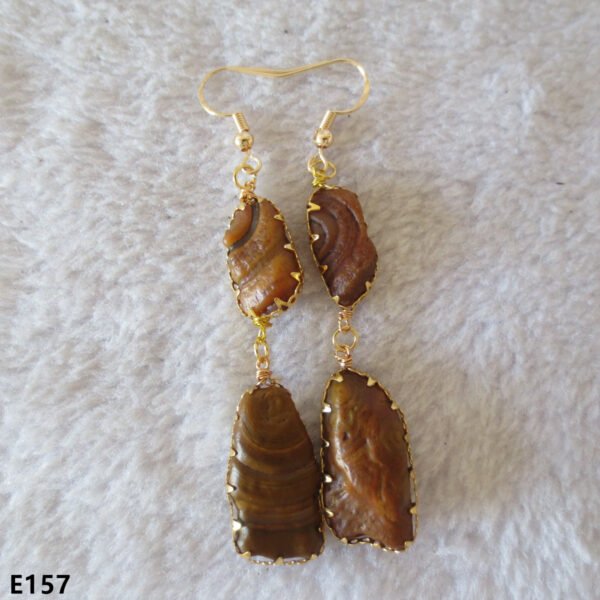 gobi agate raw stone earrings – authentic desert gem jewelry (e157)