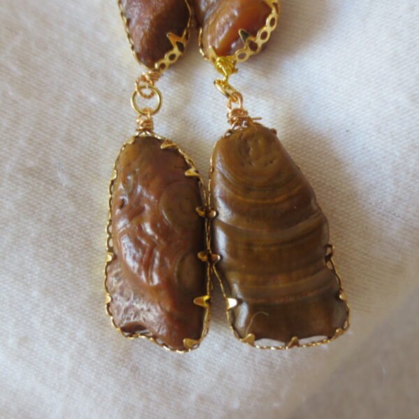 gobi agate raw stone earrings – authentic desert gem jewelry (e157)