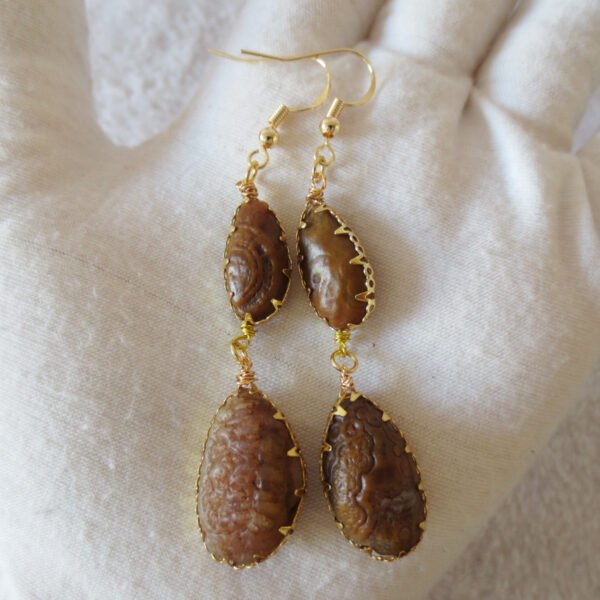 gobi agate raw stone earrings – authentic desert gem jewelry (e158)