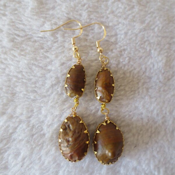 gobi agate raw stone earrings – authentic desert gem jewelry (e159)