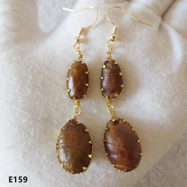 gobi agate raw stone earrings – authentic desert gem jewelry (e159)