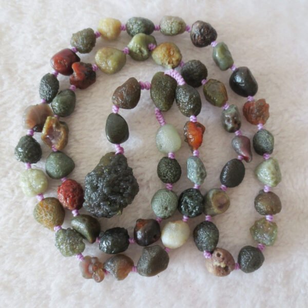 gobi agate raw stone necklace – authentic desert gem jewelry (n633)