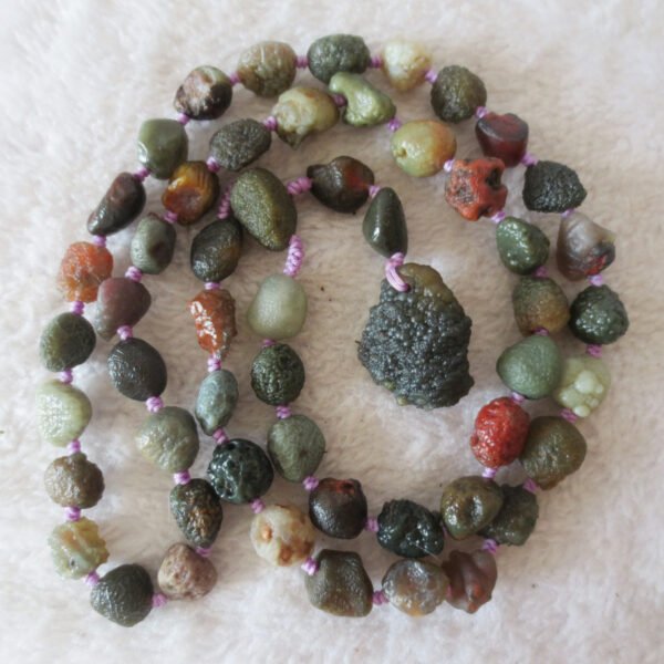 gobi agate raw stone necklace – authentic desert gem jewelry (n633)