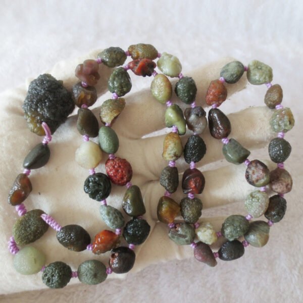 gobi agate raw stone necklace – authentic desert gem jewelry (n633)