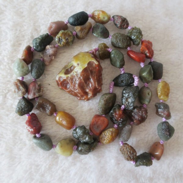 gobi agate raw stone necklace – authentic desert gem jewelry (n634)
