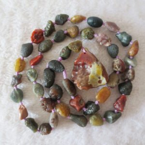 gobi agate raw stone necklace – authentic desert gem jewelry (n634)