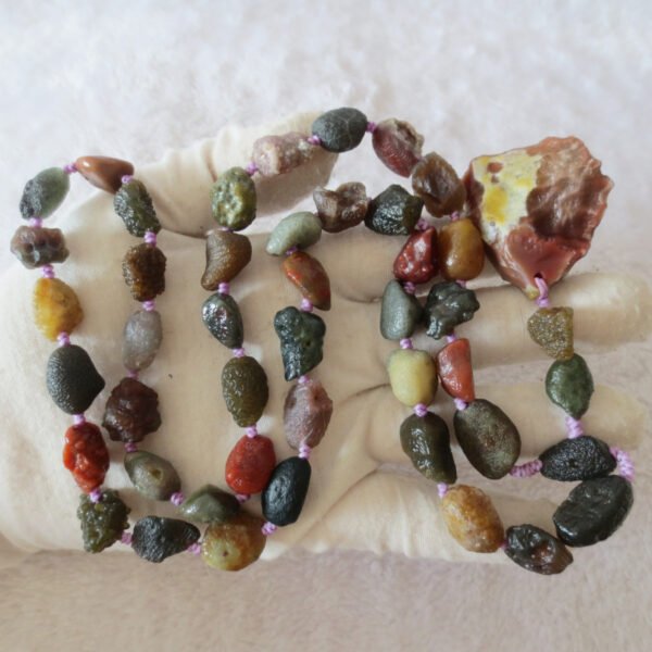 gobi agate raw stone necklace – authentic desert gem jewelry (n634)