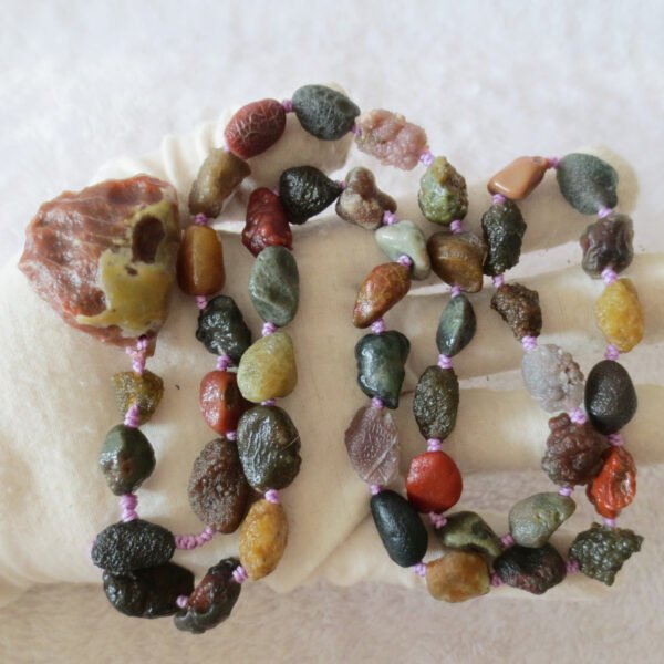 gobi agate raw stone necklace – authentic desert gem jewelry (n634)