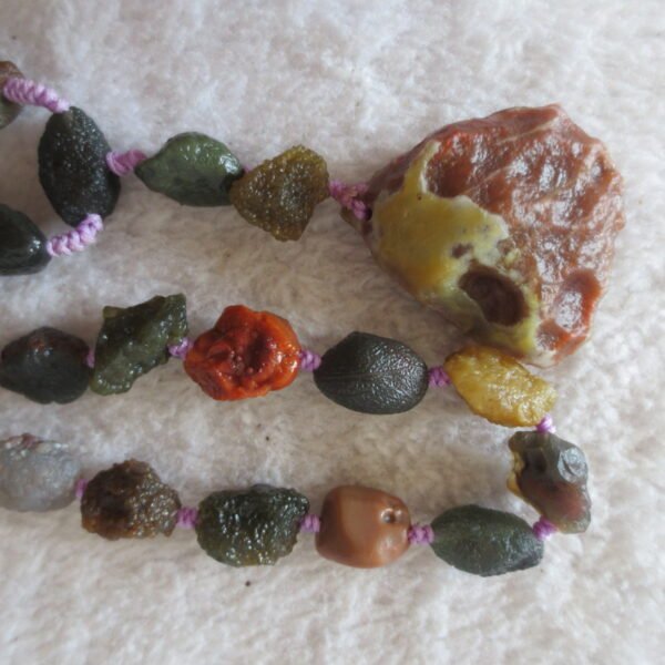 gobi agate raw stone necklace – authentic desert gem jewelry (n634)