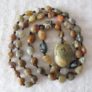 gobi agate raw stone necklace – authentic desert gem jewelry (n636)