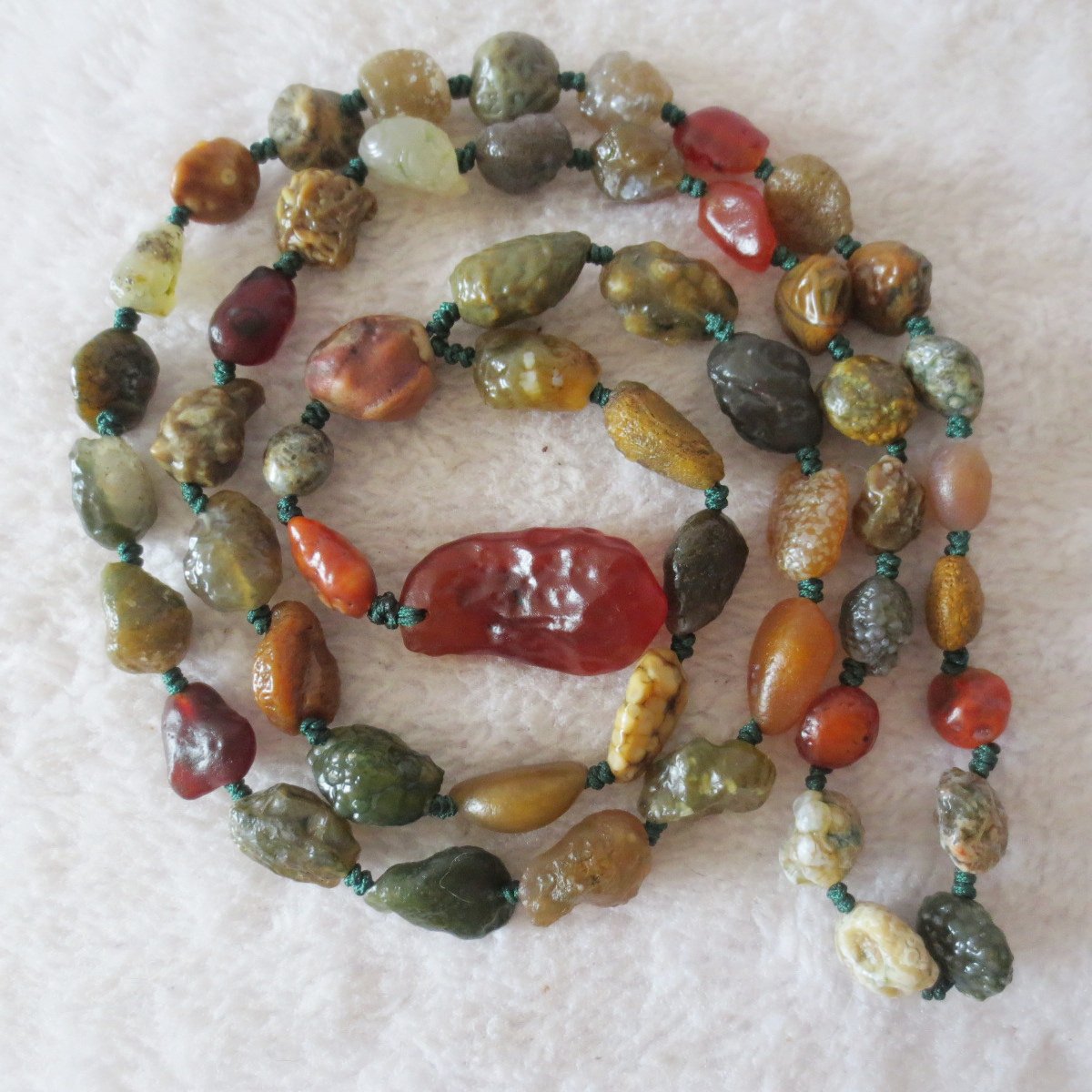 gobi agate raw stone necklace – authentic desert gem jewelry (n638)