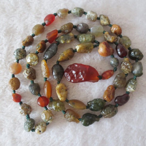 gobi agate raw stone necklace – authentic desert gem jewelry (n638)