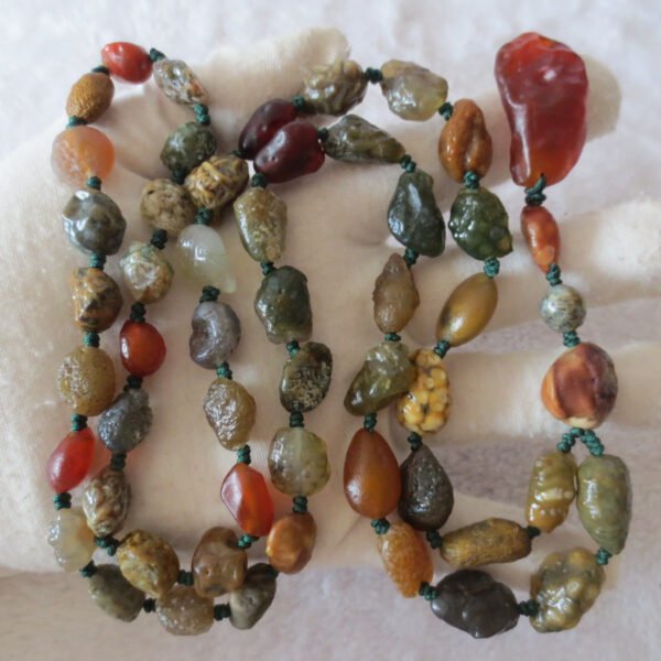 gobi agate raw stone necklace – authentic desert gem jewelry (n638)
