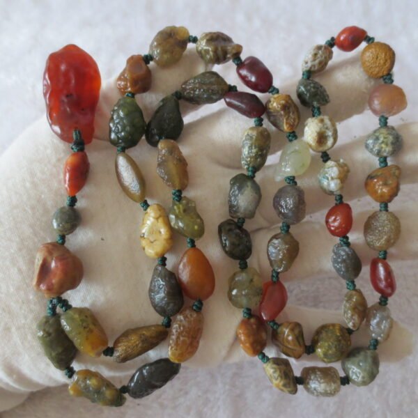 gobi agate raw stone necklace – authentic desert gem jewelry (n638)