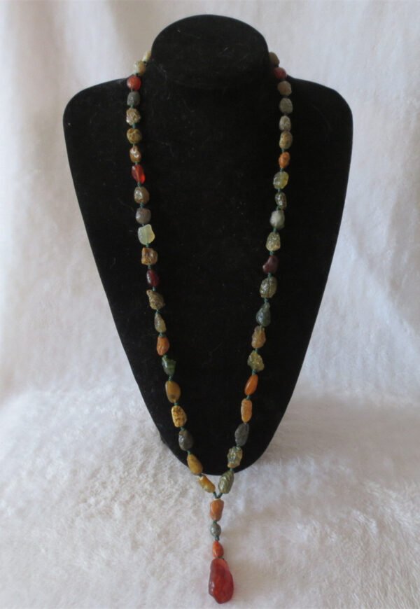 gobi agate raw stone necklace – authentic desert gem jewelry (n638)